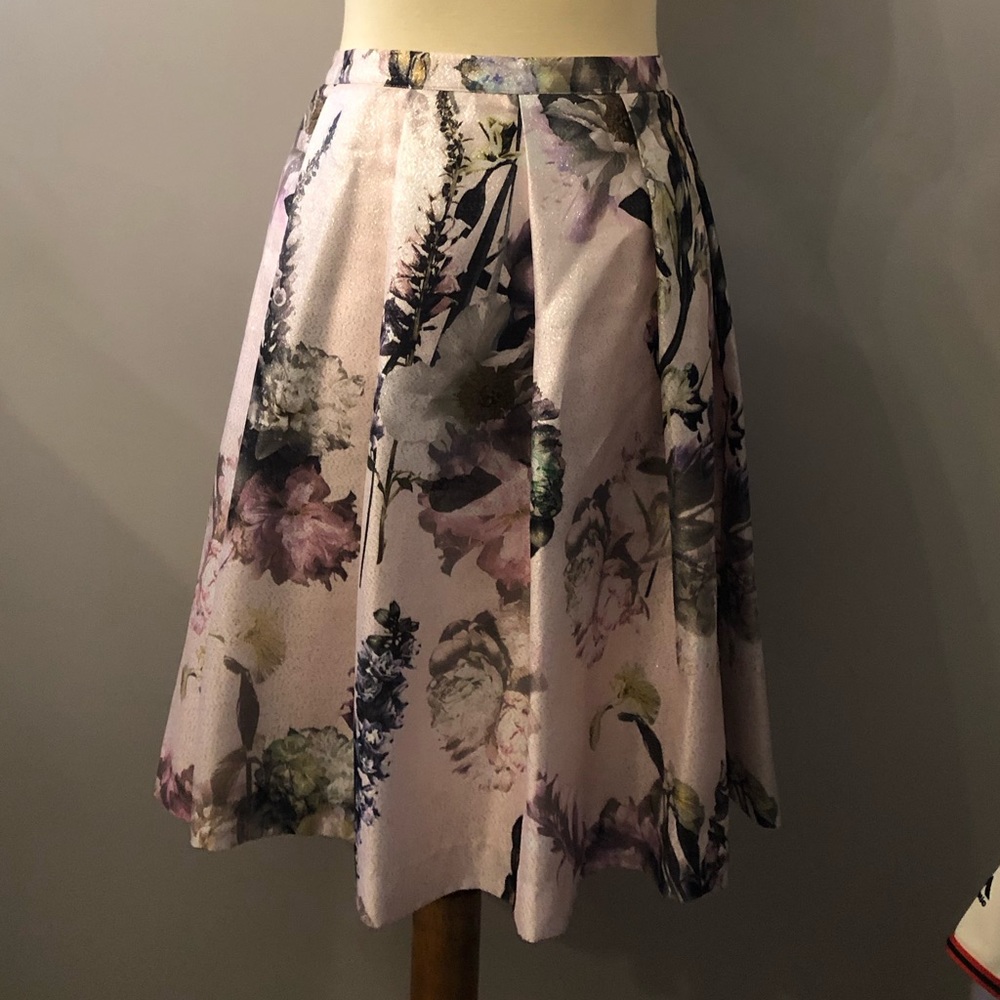 Ted Baker Metallic Quincci Torchlit Floral Skirt